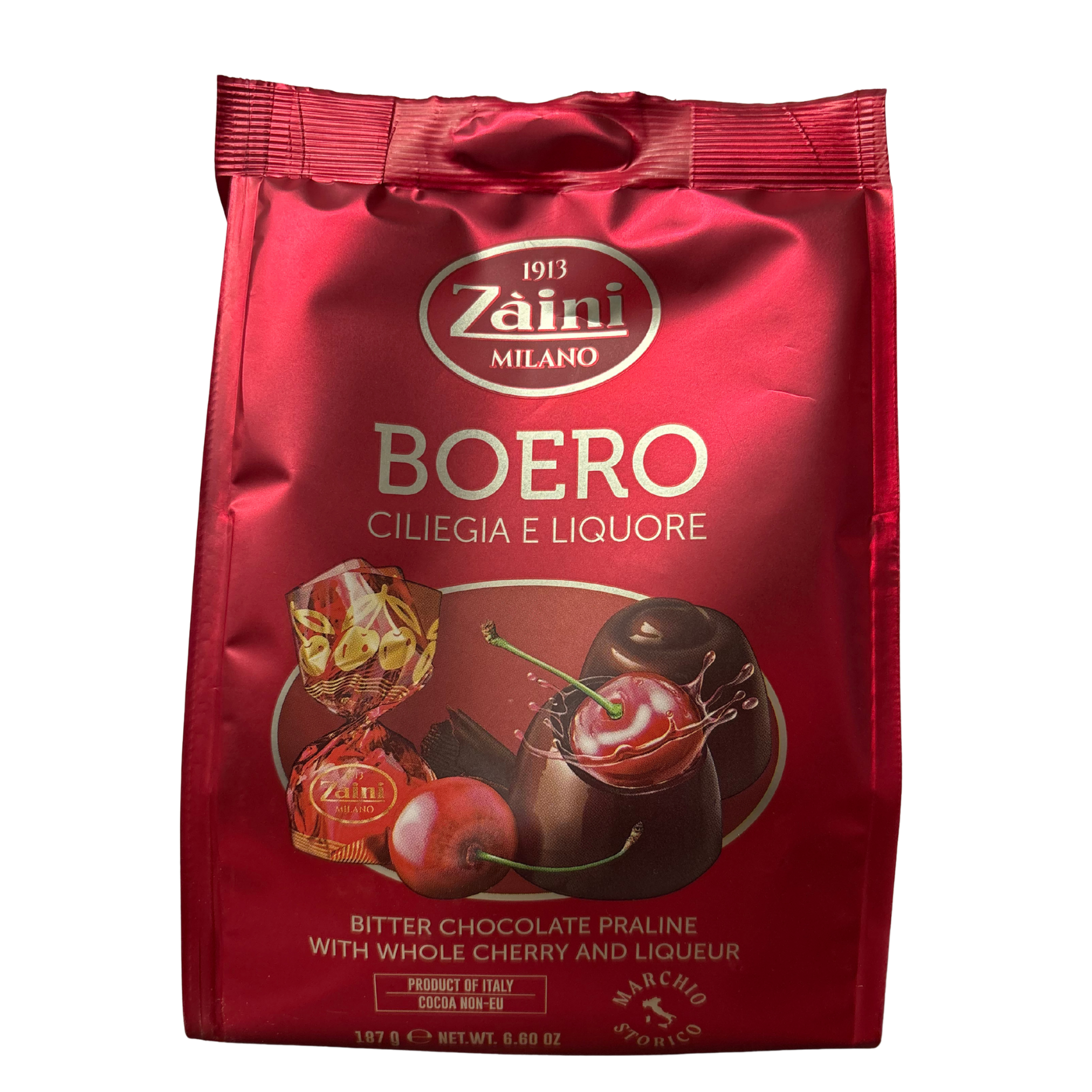 Boero Dark Chocolate Cherry Liquor Shots 187g