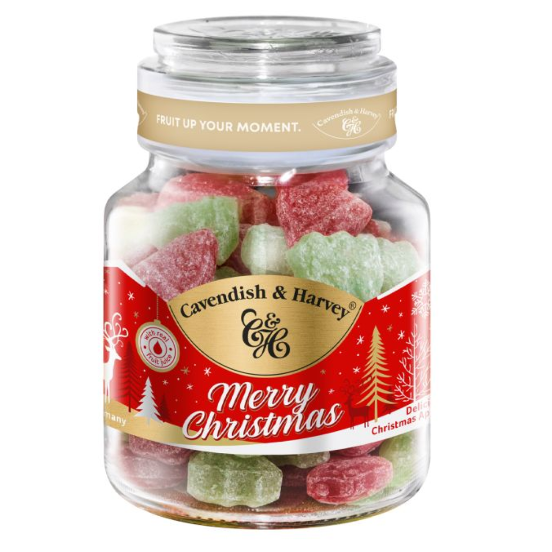 C&H Apple & Plum Christmas Sweetie Jar 300g