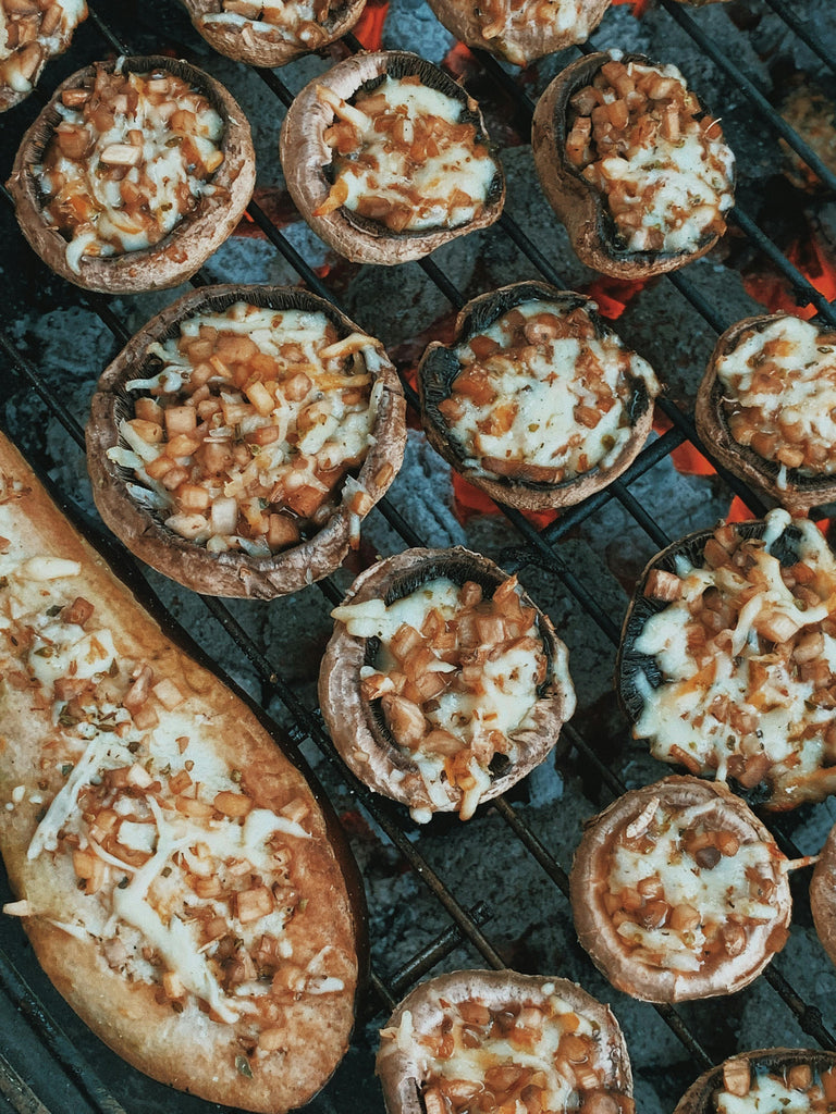 Stuffed portobello mushrooms with pomegranate salad by Elijah