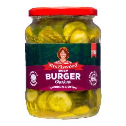 Mrs Elswood Burger Gherkins 670g