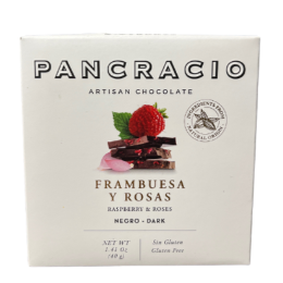 Pancracio Dark Nibs Raspberry & Roses 40g