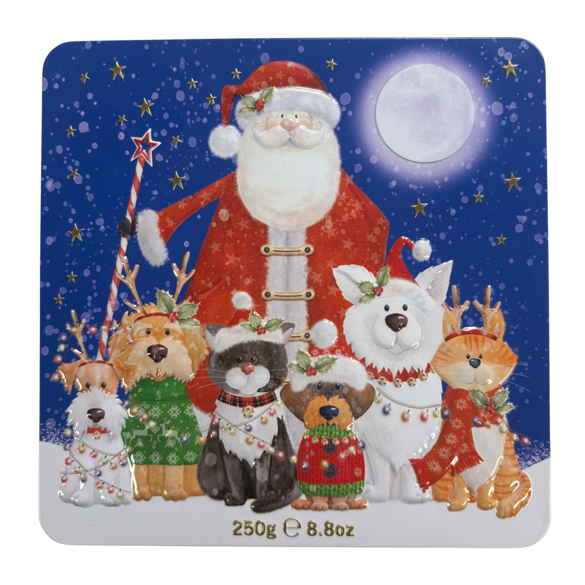 Farmhouse Santa, Cat & Dog Biscuit Tin 250g