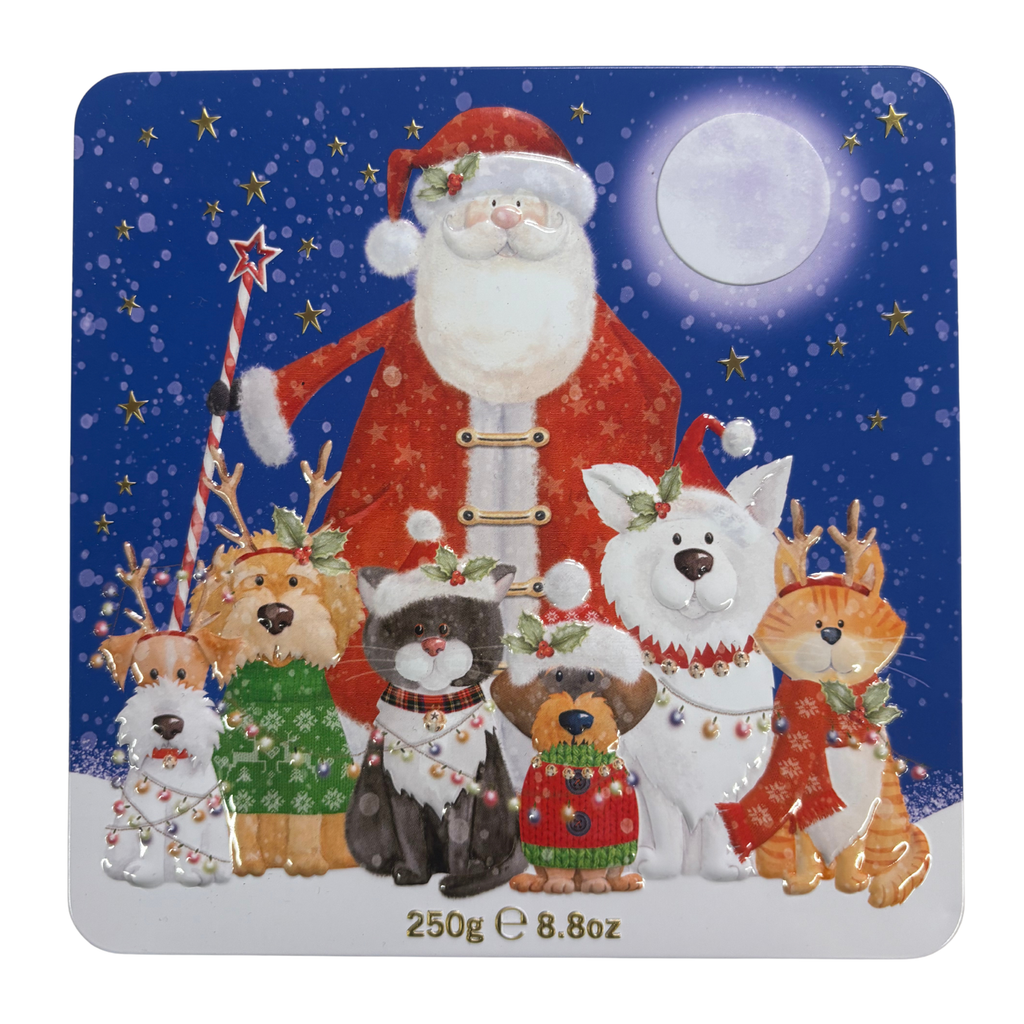 Farmhouse Santa, Cat & Dog Biscuit Tin 250g