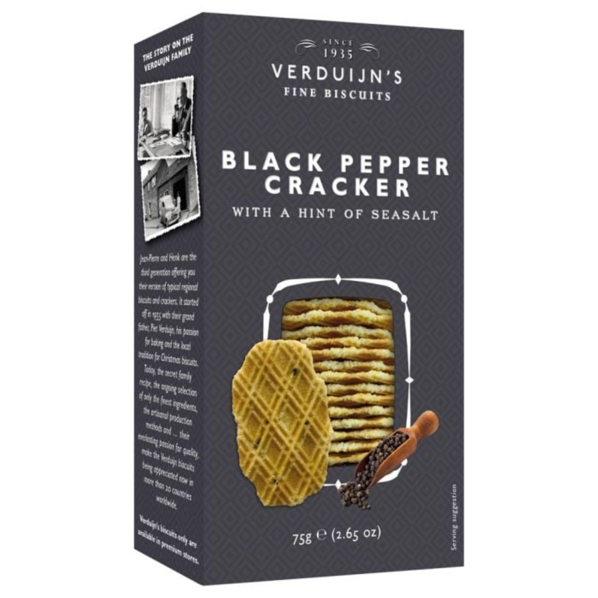 Verduijn Black Pepper Wafers with Sea salt 75g