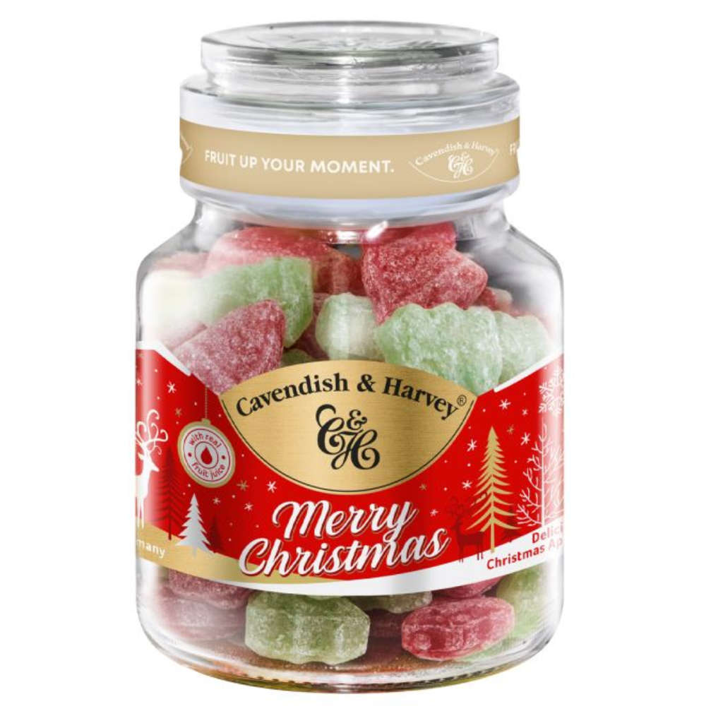 C&H Apple & Plum Christmas Sweetie Jar 300g