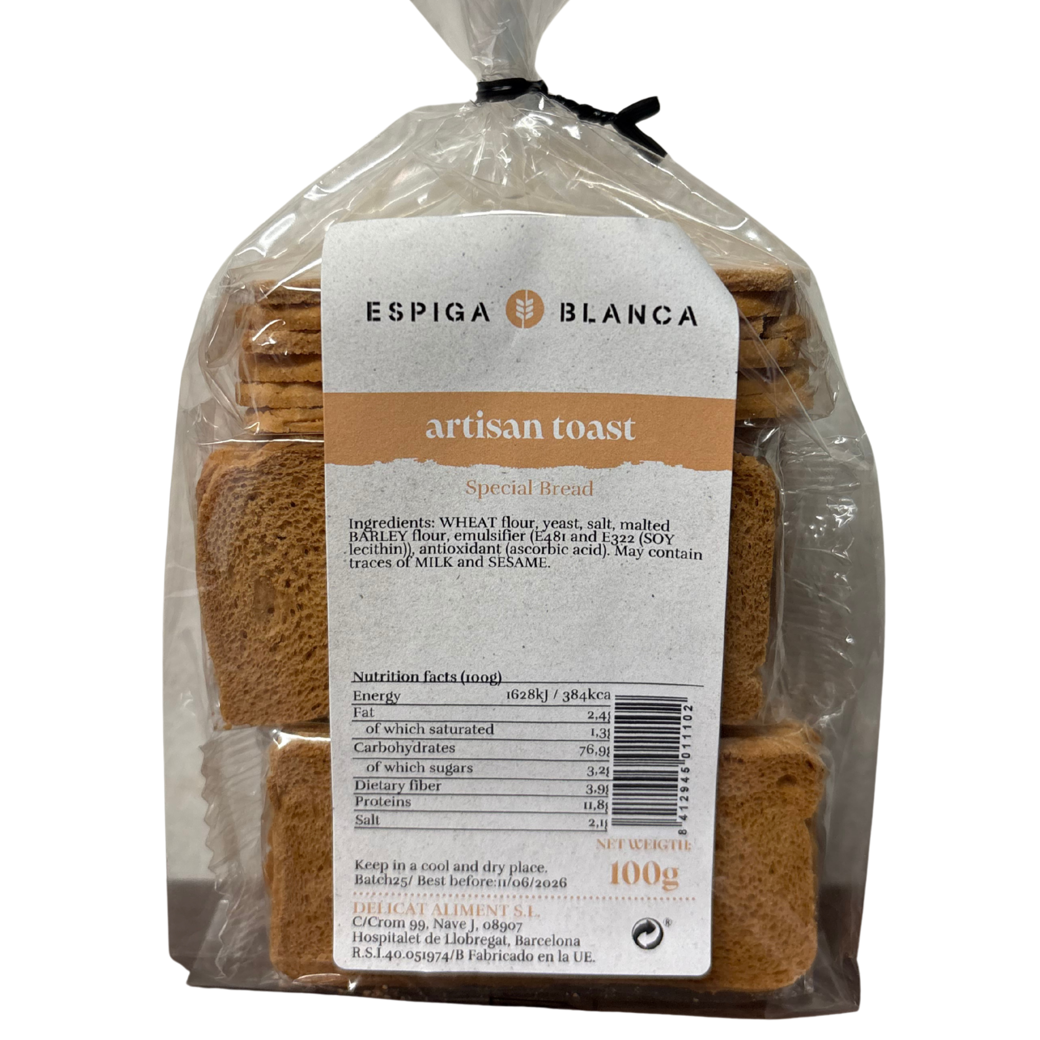 Espiga Blanca Artisan Toast 100g