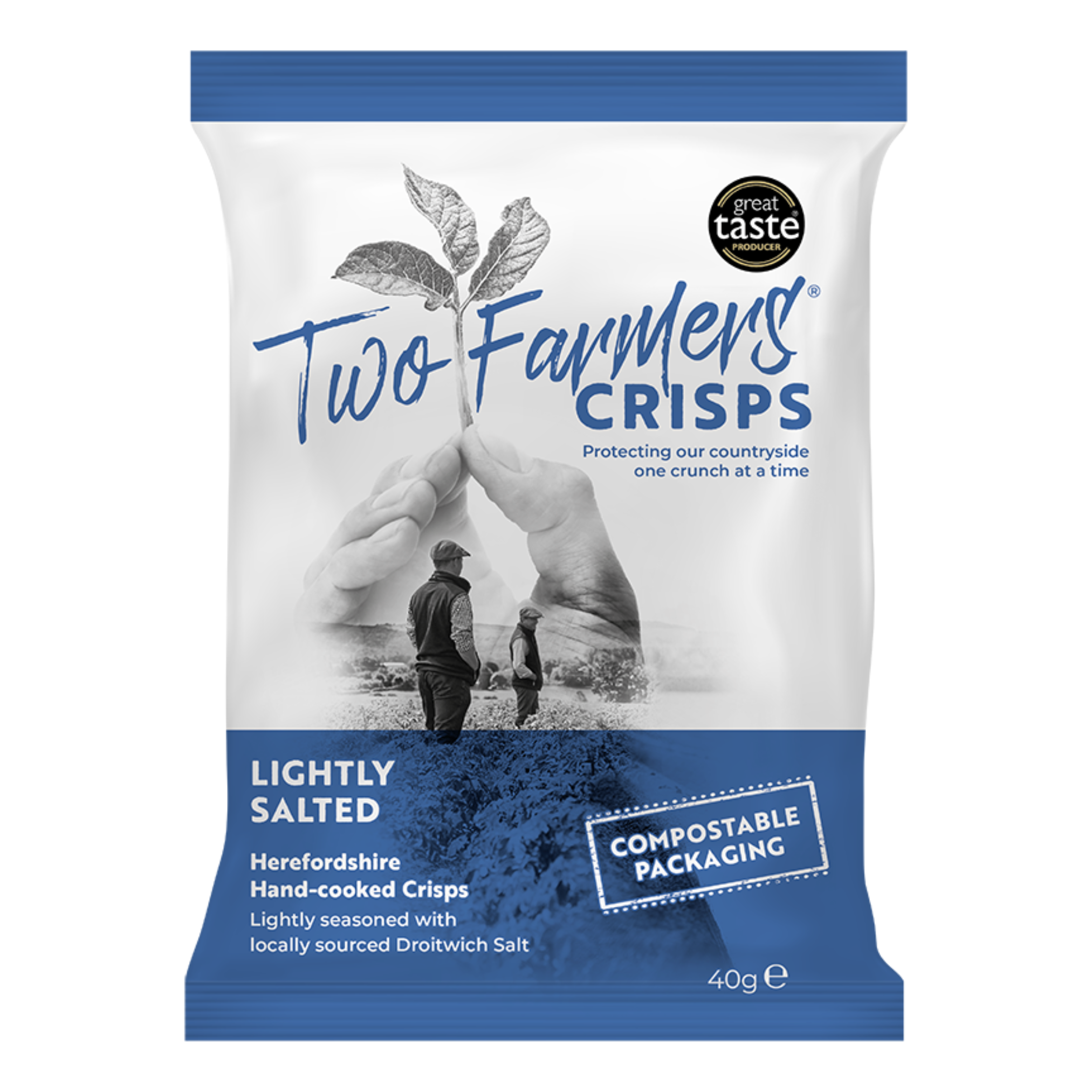 Two Farmers Lightly Salted Crisps 40g