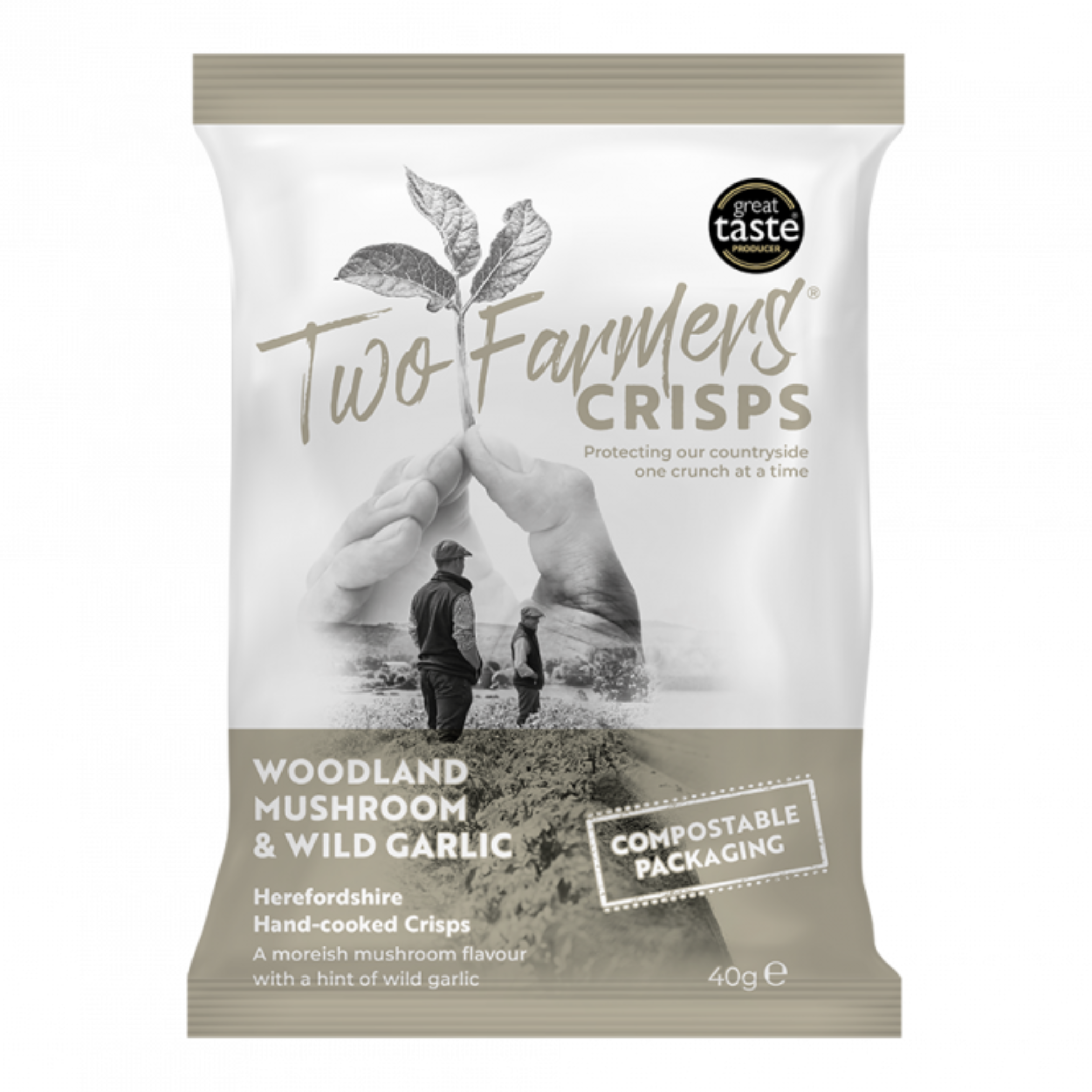 Two Farmers Woodland Mushroom & Wild Garlic Crisps 40g