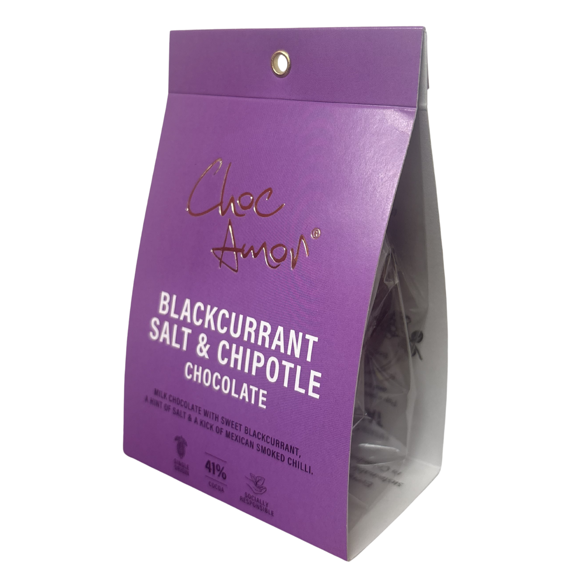 Choc Amor Blackcurrant Salt & Chipotle Choc 90g