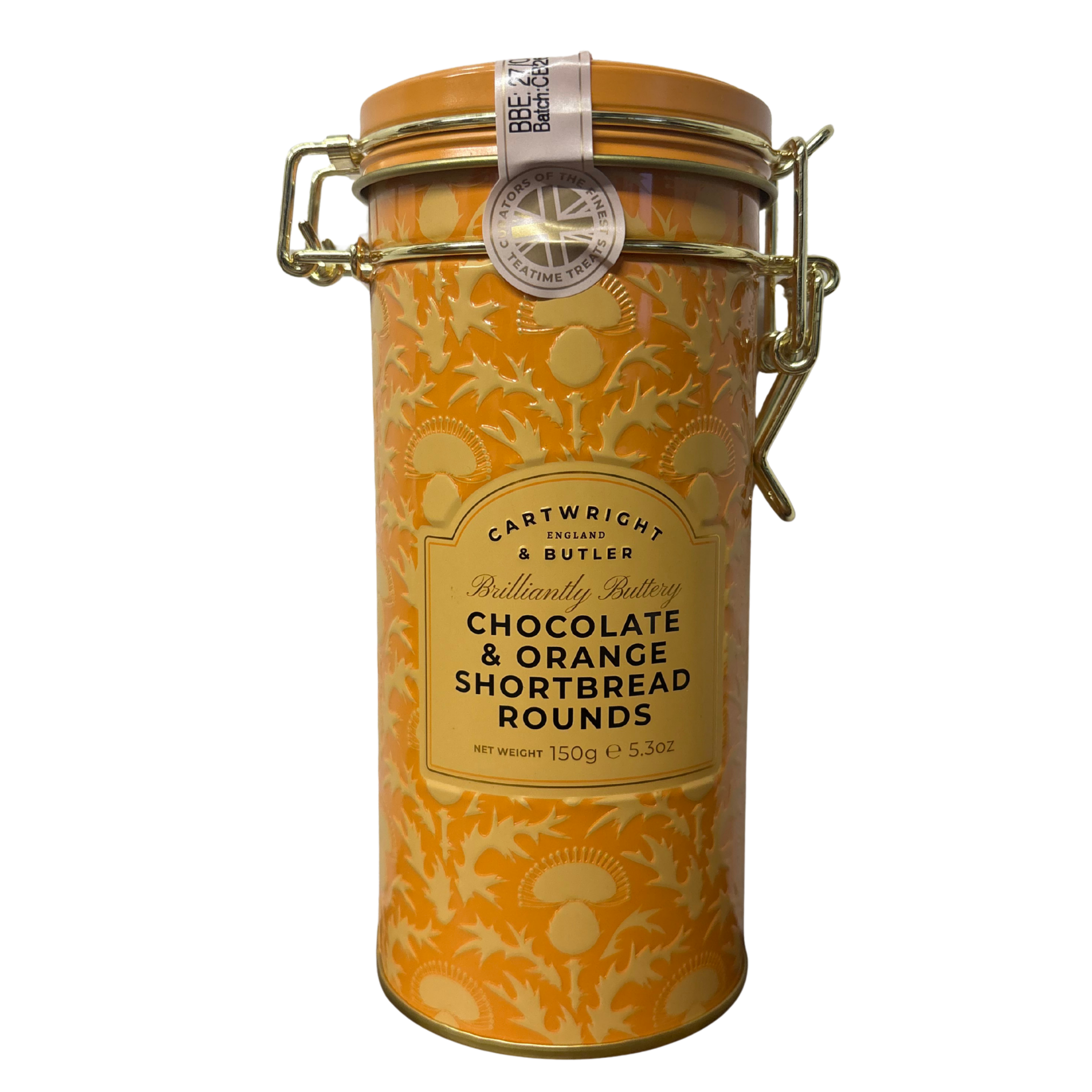 Cartright & Butler - Chocolate & Orange Shortbread Rounds Tin 150g