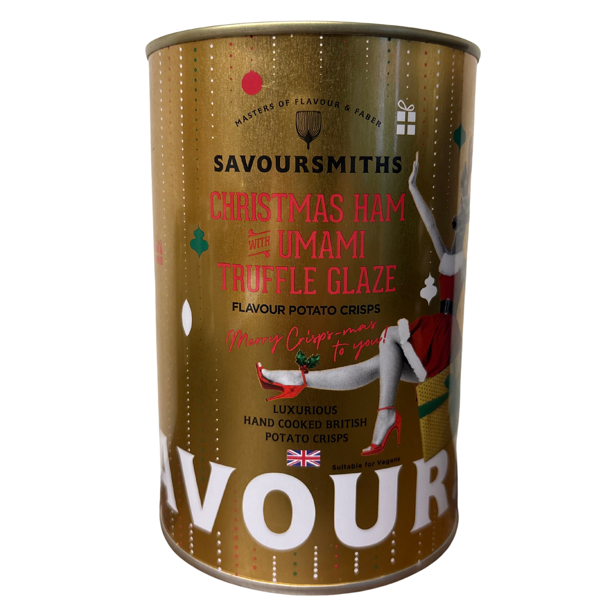 Savoursmith Xmas Ham & Truffle Crisps Tin 100g