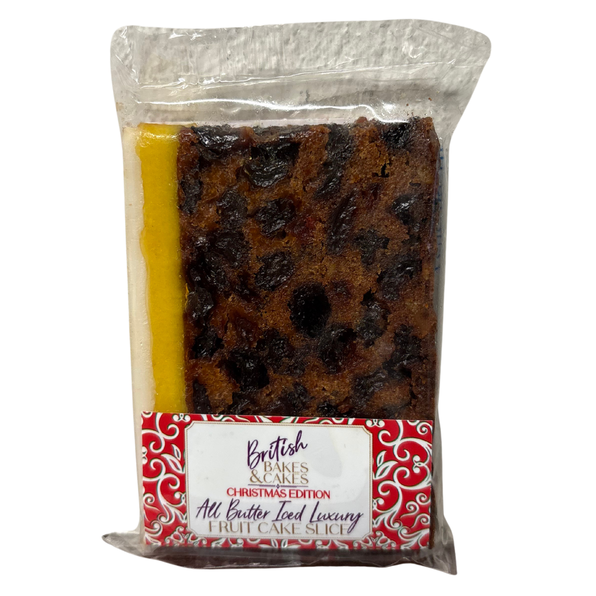 British Bakes & Cakes - Luxury Iced Fruit Cake Slice 90g