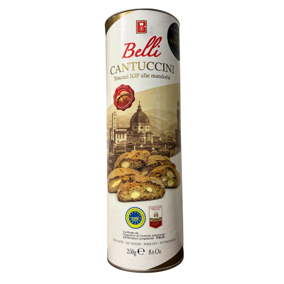 Belli - Almond Cantuccini in Gift Tube 250g