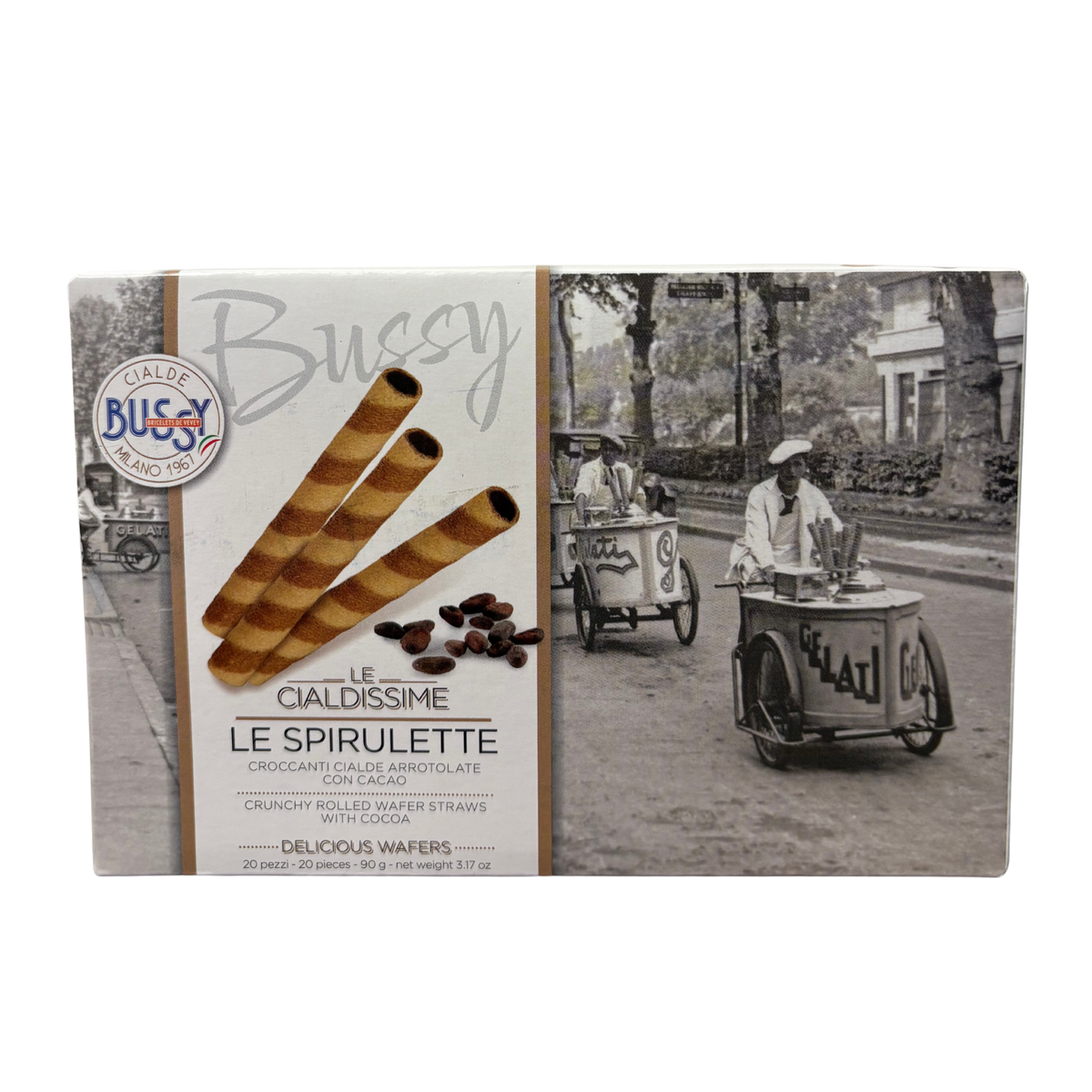 Bussy - Le Spirulette Chocolate Wafer Straws 90g