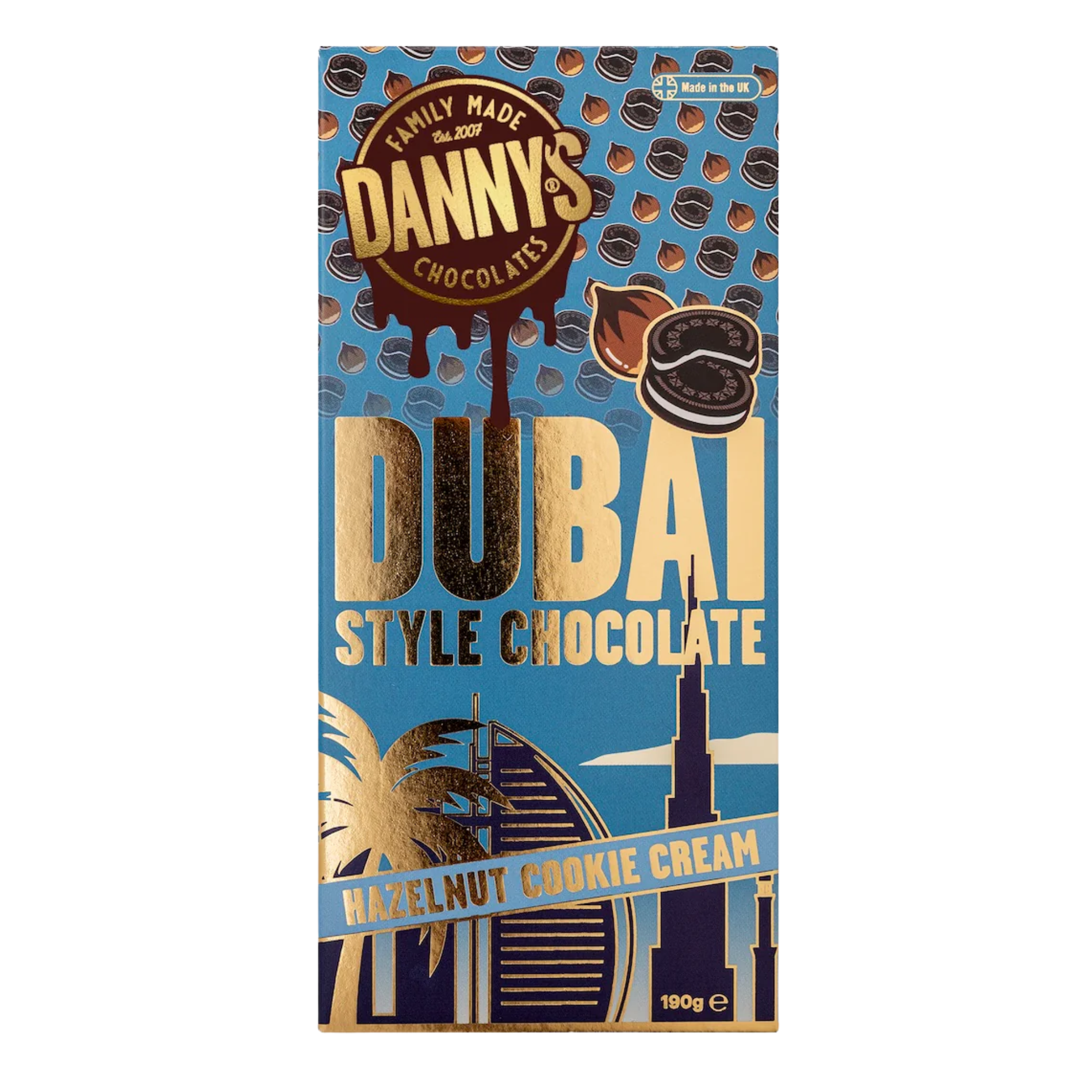 Danny Dubai Hazelnut Cookie Cream Bar 190g