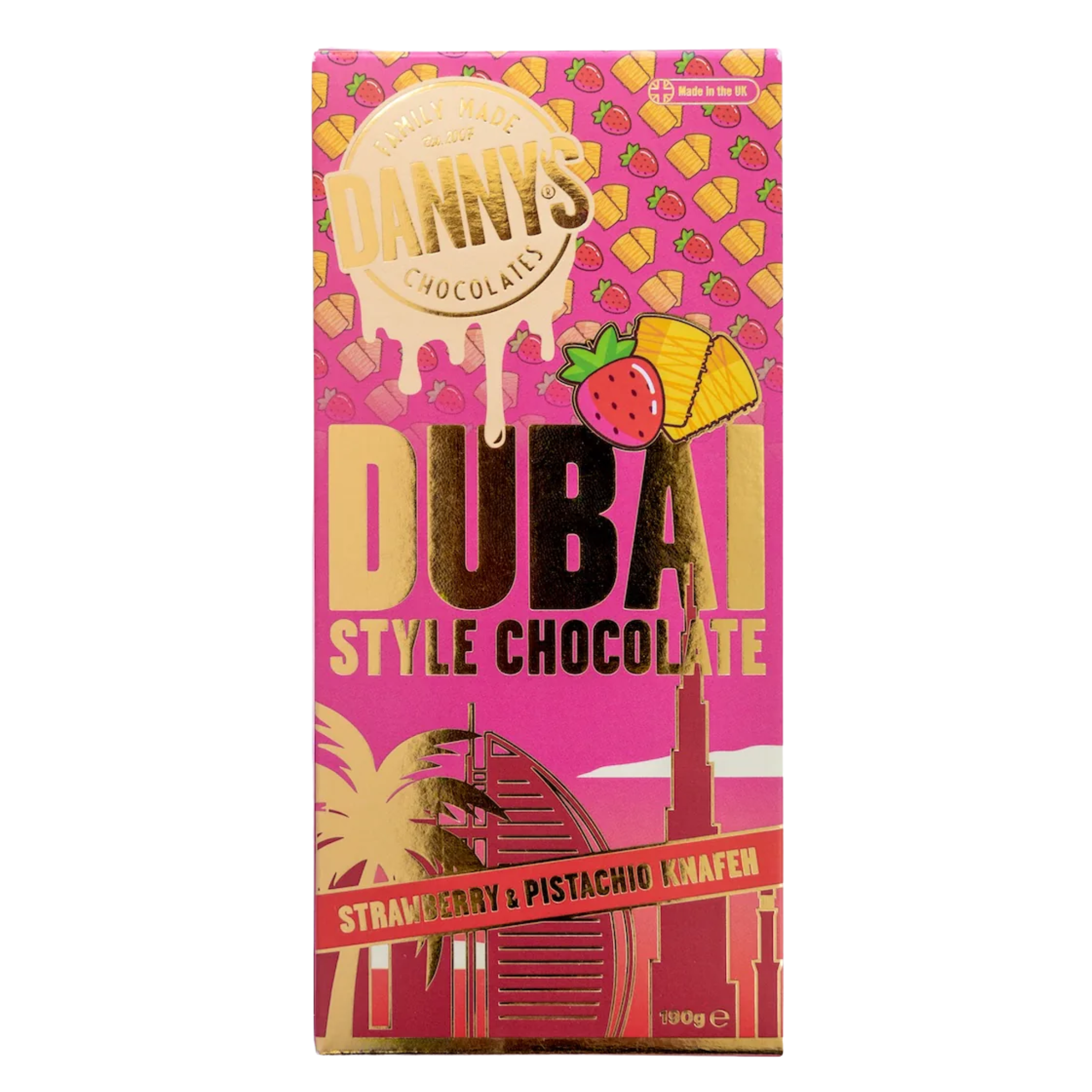 Danny Dubai Strawberry & Pistachio Knafen Bar 190g