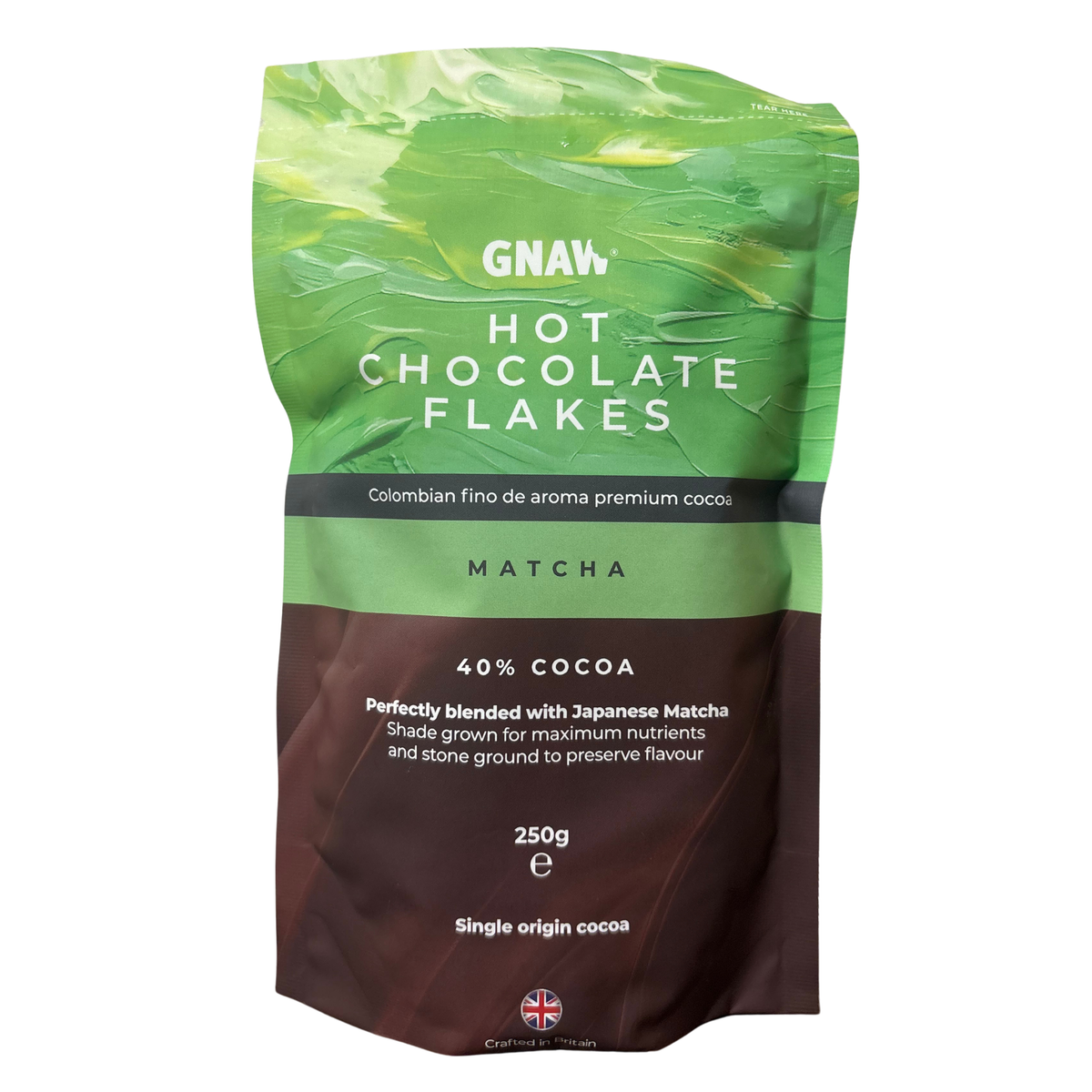 GNAW - Matcha Hot Chocolate Flakes 250g