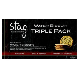 Stag Water Biscuits Triple Selection 450g