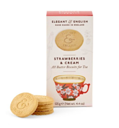 Elegant & English Strawberries & Cream Biscuits 125g