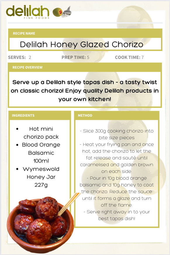 DIY Delilah Honey Glazed Chorizo